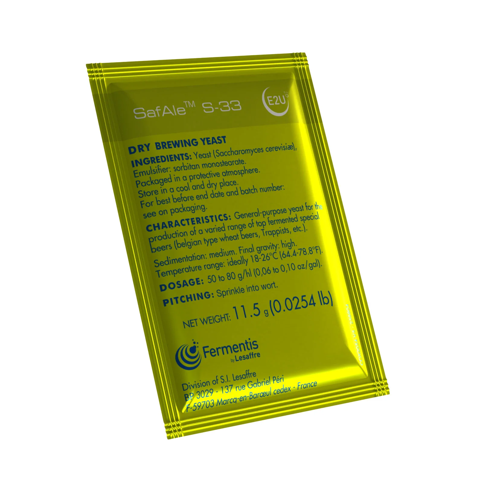 Fermentis SafAle™ S-33 11,5 g korrelgist