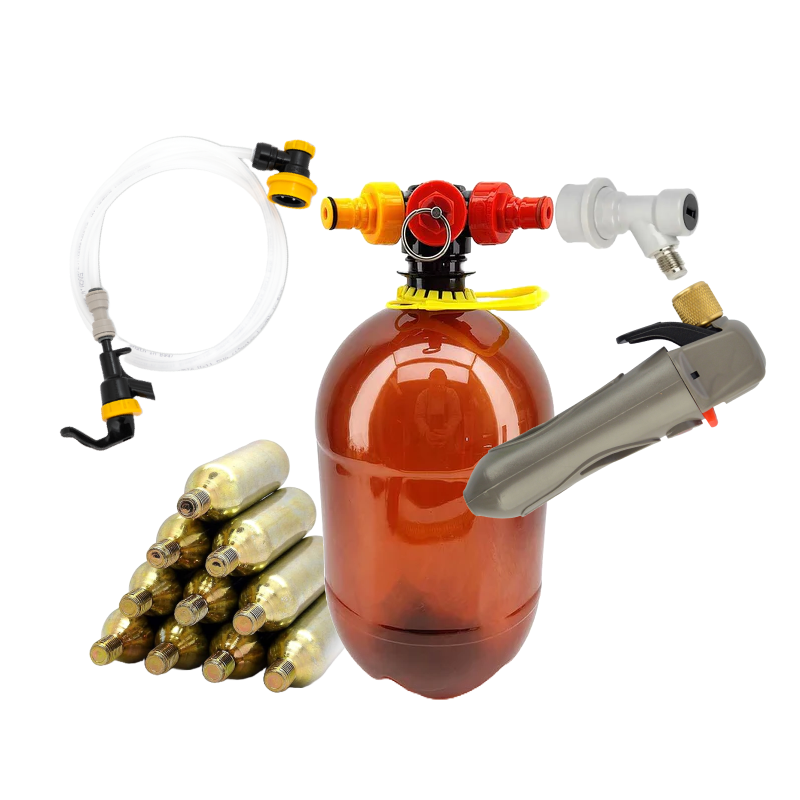KegLand Oxebar minivat 4 liter met Hydra tap kit, picknick tapkraantje en CO2 charger met patronen