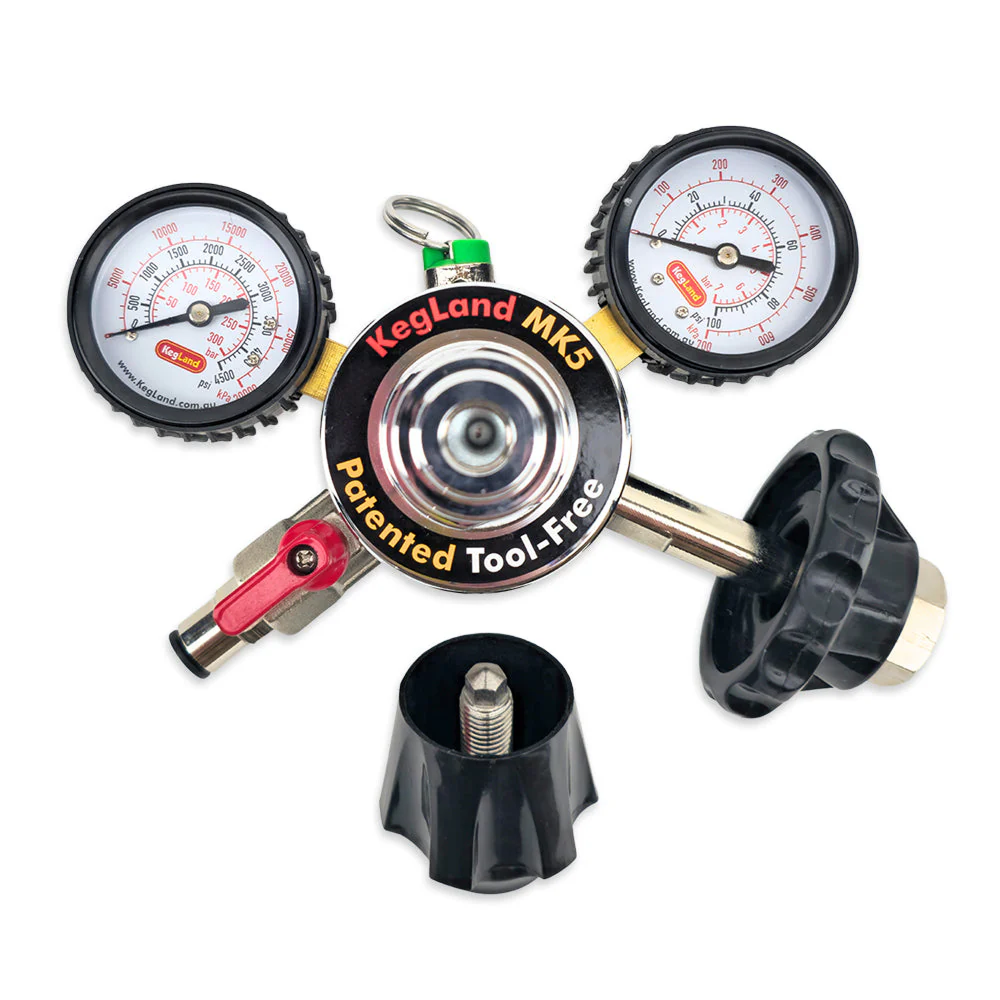 KegLand CO2 drukregelaar met 2 manometers MK5 tool free dual gauge regulator - Afbeelding 7